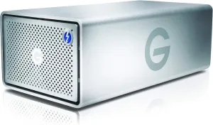 G-Technology 24TB G-Raid with Thunderbolt 3, USB-C (USB 3.1 Gen 2), and HDMI,-Removable Dual-Drive Storage System, Silver – 0G05768-1