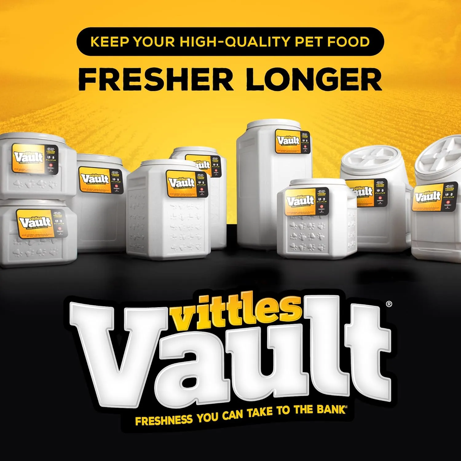 Gamma2 Vittles Vault Stackable Dog Food Storage Container with Sealing Lid, Up to 60 lbs Dry Pet Food Storage Container, USA-Made - [14.5" L x 19" H]