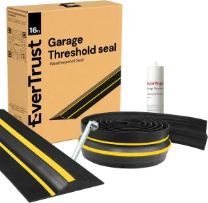 Garage Threshold Seal Strip. Weatherproof EPDM Rubber Strip Replacement Kit for DIY. 16 Ft Strip   1pc 300 ml Sealant Adhesive. (16 FT)