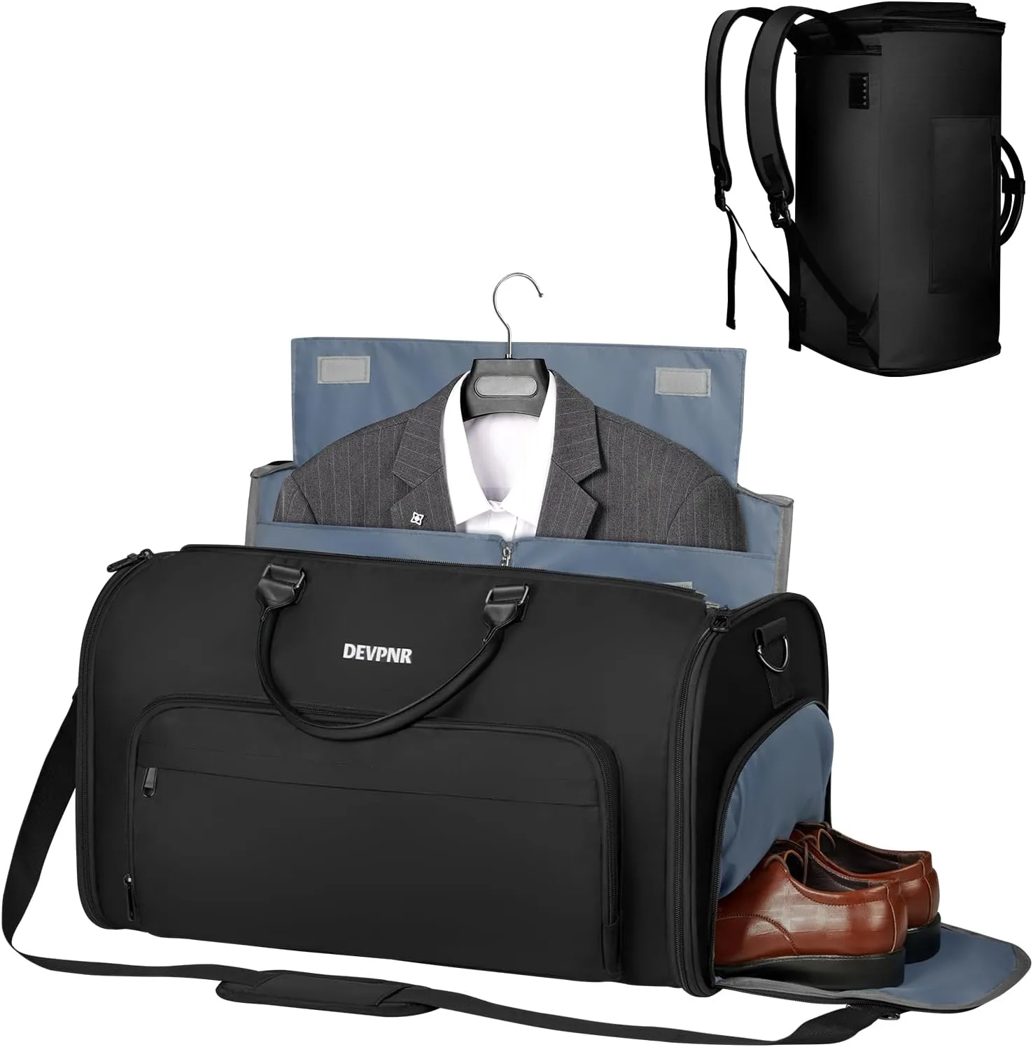 Garment Duffle Bag for Travel, Convertible Garment Bag for Men Women with Shoe Compartment, 3 in 1 Waterproof Carry on Garment Backpack for Bussiness Trip & Sport