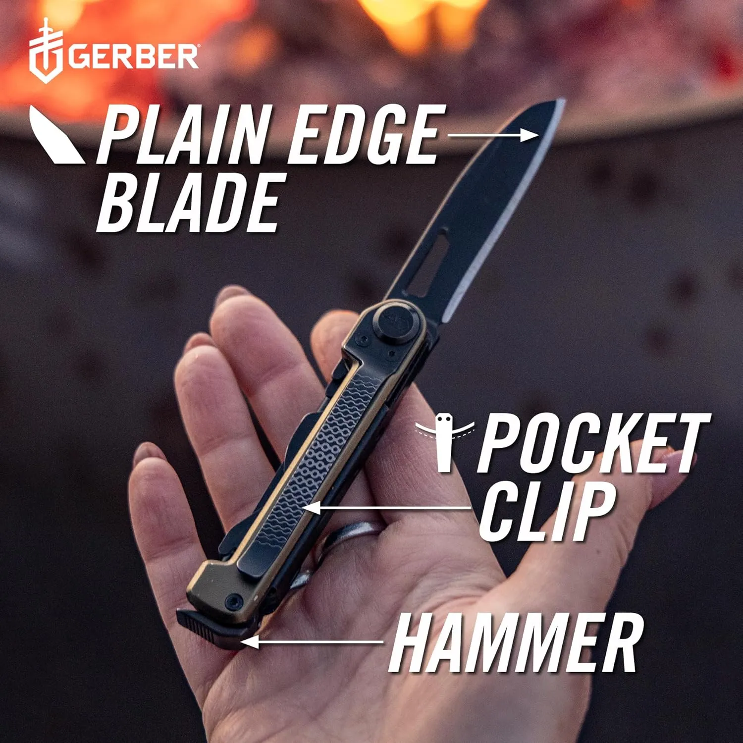 Gerber Gear Armbar Scout 7-in-1 Multi-tool - 2.5" Plain Edge Blade, Hammer, Scissor, Saw - EDC Gear and Equipment - Burnt Orange