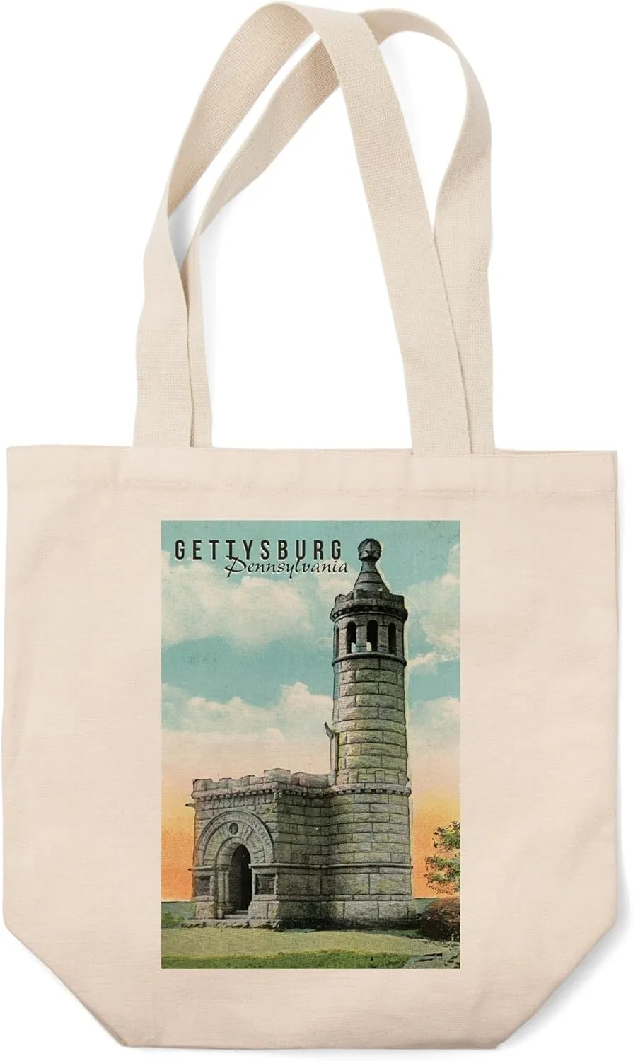 Gettysburg, Pennsylvania, 12th and 44th Infantry Monument, Vintage Archive Poster Press (100% Cotton Canvas Reusable Tote Bag)
