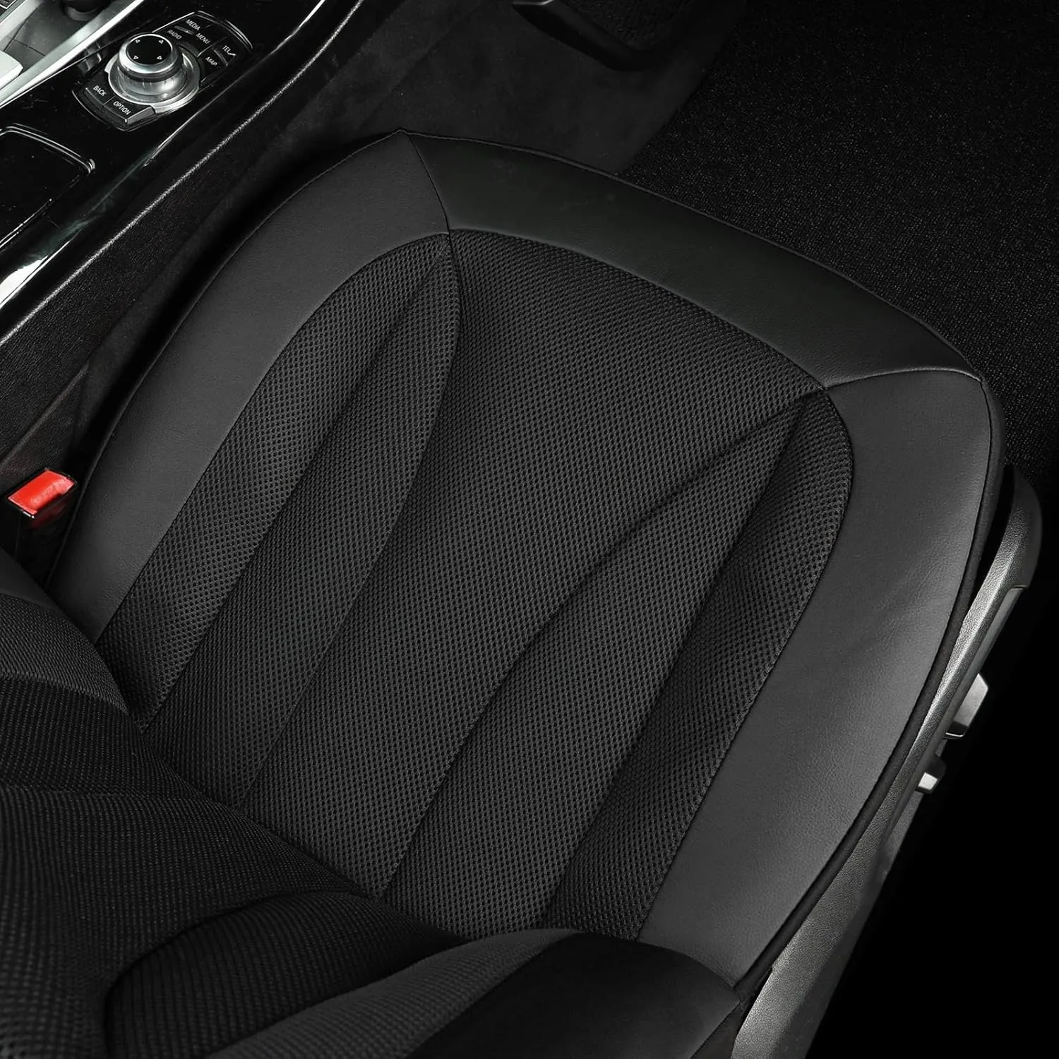 GIANT PANDA 2 Pack Front Mesh Seat Covers Custom Fit Toyota Tacoma 2016 2017 2018 2019 2020 2021 2022 2023 Double & Crew Cab SR, SR5, Limited, TRD Pro, TRD Sport, TRD Off-Road,Faux Leather (Black)