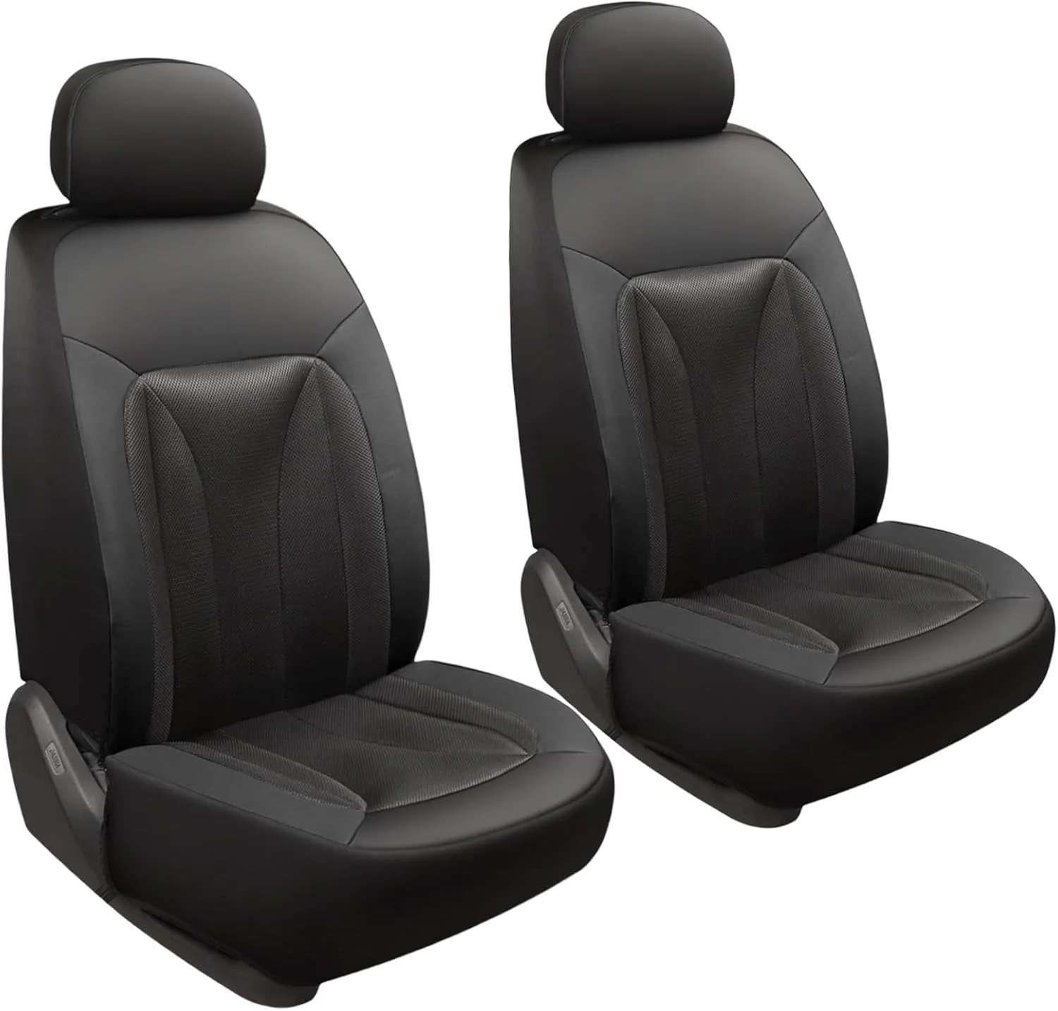 GIANT PANDA 2 Pack Front Mesh Seat Covers Custom Fit Toyota Tacoma 2016 2017 2018 2019 2020 2021 2022 2023 Double & Crew Cab SR, SR5, Limited, TRD Pro, TRD Sport, TRD Off-Road,Faux Leather (Black)