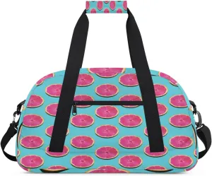 Grapefruit Pink Flesh Kids Overnighted Duffel Bag Carry-On Size & Ideal for School Practice or Weekender Travel with Zip and Shoulder Stra for Boys & Girls