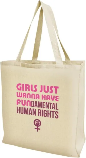 GRAPHICS & MORE Girls Just Wanna Have Fundamental Rights Grocery Travel Reusable Tote Bag