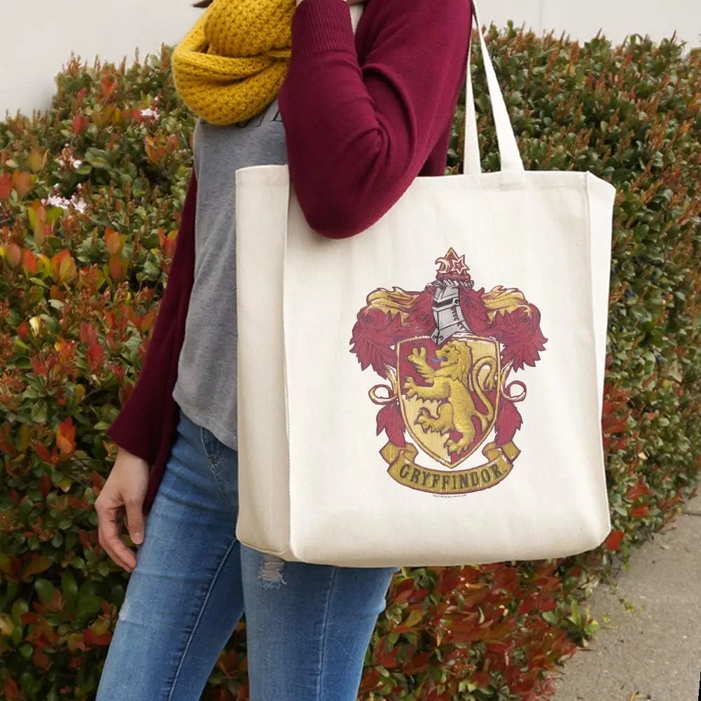 GRAPHICS & MORE Harry Potter Gryffindor Painted Crest Grocery Travel Reusable Tote Bag