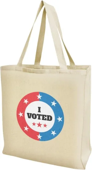 GRAPHICS & MORE I Voted Red White Blue Patriotic Grocery Travel Reusable Tote Bag