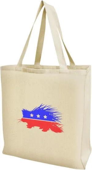 GRAPHICS & MORE Libertarian Party Porcupine Grocery Travel Reusable Tote Bag