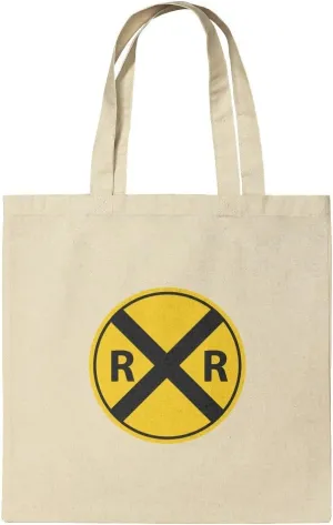 GRAPHICS & MORE Railroad Crossing Traffic Sign Train Grocery Travel Reusable Tote Bag