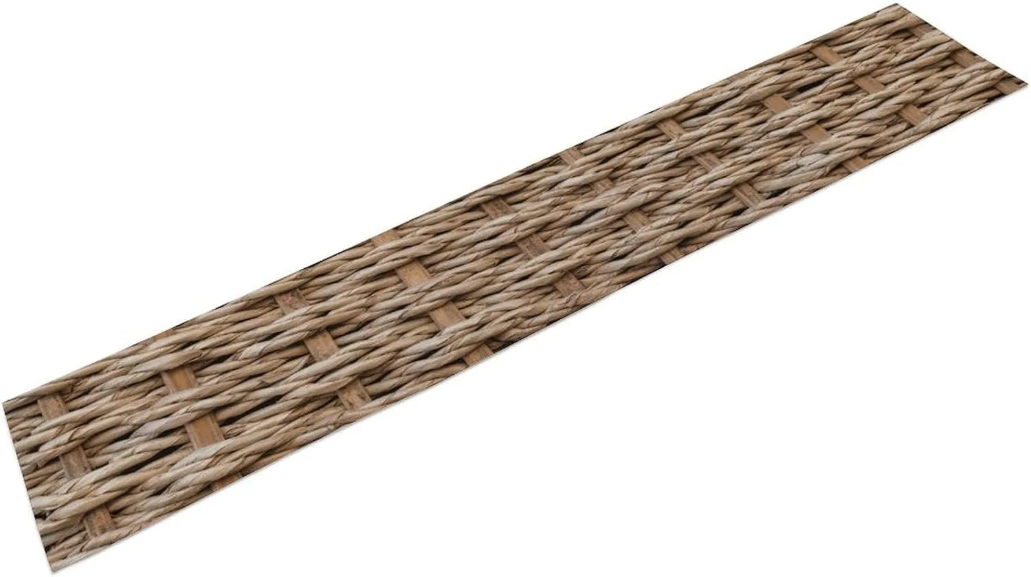 Grass Rope Texture Table Runner, Rustic Farmhouse Rural Style Braided Backdrop Pattern Print Table Decor, Cotton Linen Tablerunner for Dinning Room, Kitchen, Living Room, 13x70in