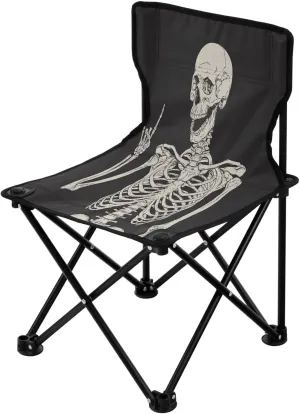 Gredecor Camping Chairs, Rock Roll Skeleton Skull Boho Hippie Portable Camping Chair with Storage Bag, Lightweight Foldable Chair for Outside Camping, Hiking, Travel, Beach and Sports