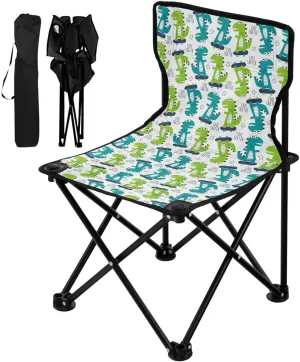 Gredecor Ultralight Camping Chair, Portable Durable Folding Chair with Carry Bag and for Outdoor Camp, Travel, Beach, Picnic, Hiking, Backpacking, Cool Skater Dinosaur
