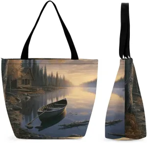 Grocery Bag Reusable Tote Bag Foldable Cartoon Alpaca Shopping Bag Handbag Washable Shoulder Bag for Travel