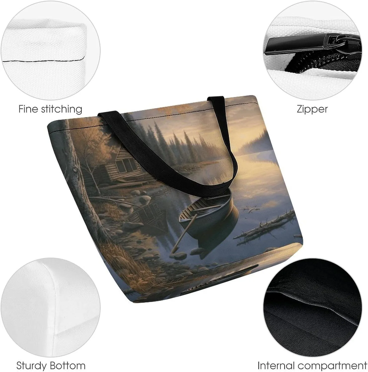 Grocery Bag Reusable Tote Bag Foldable Cartoon Alpaca Shopping Bag Handbag Washable Shoulder Bag for Travel