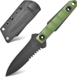 Gtk290 Fixed Blade Knife, EDC Tool Knife D2 Blade G10 Handle Solid Strong Cool Knife for Outdoor Camping Hunting(Army Green)