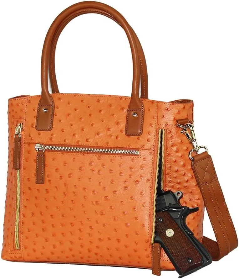 Gun Toten Mamas Ostrich Debossed Cowhide Tote Bag
