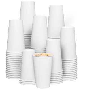 GUSTO [16 oz. - 200 Count Disposable White Paper Cups, Hot Coffee Cups - Eco-Friendly Hot Cups - (Formerly Comfy Package)