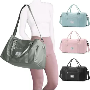 Gym Bag for Women, Travel Duffel Weekender Overnight Bag with Wet Pocket, Gym Tote Bag for Travel Essentials