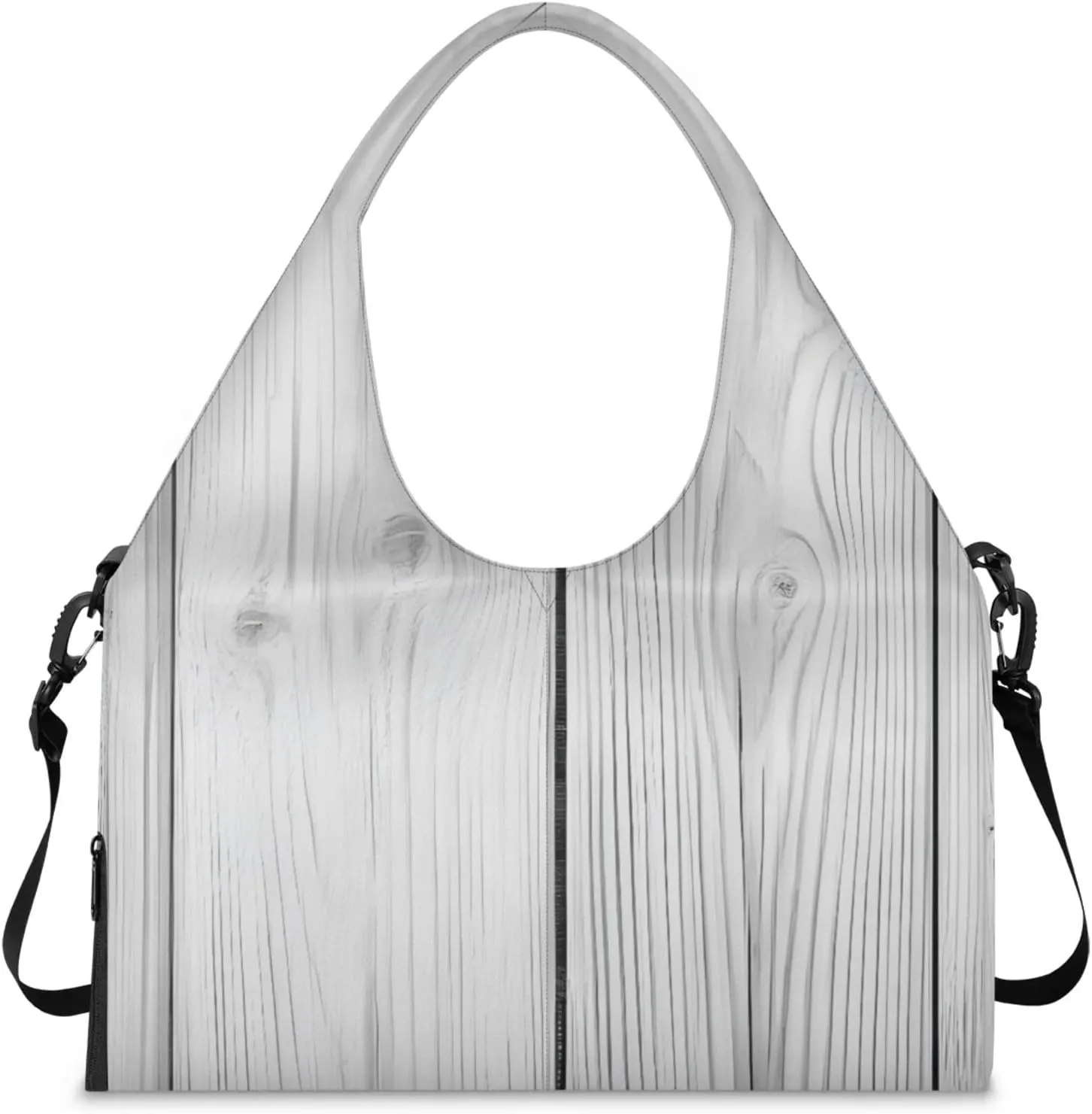 Gym Bag for Women Wooden Texture Duffel Bag with Shoe Compartment and Yoga Mat Holder Portable Weekender Bags Travel Tote Bags