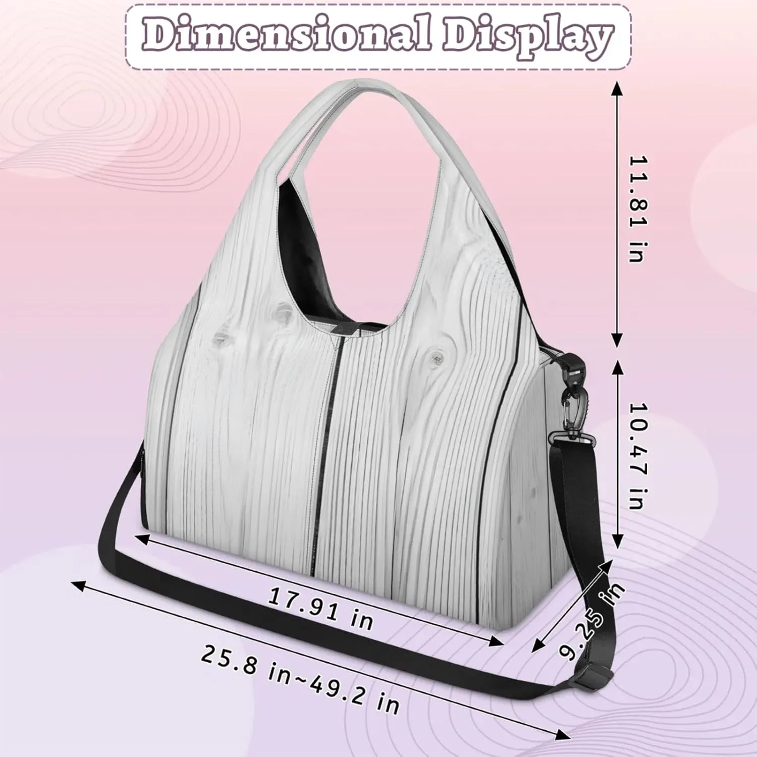 Gym Bag for Women Wooden Texture Duffel Bag with Shoe Compartment and Yoga Mat Holder Portable Weekender Bags Travel Tote Bags