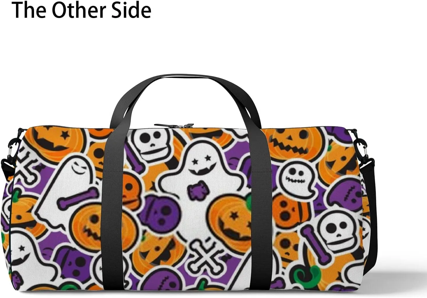 Gym Bag Sports Travel Bag Pumpkin Lamp Hallowmas Weekender Bags with 2 Side Pocket Lightweight Waterproof Polyester Tote Bag for Swimming Yoga Women Men 9x17.6inch