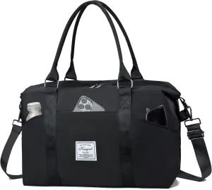 Gym Bag with Wet Pocket, Foldable Travel Duffle Bag Carry On Weekender Bags for Women, Waterproof Overnight Bag for Travel, Gym, Yoga