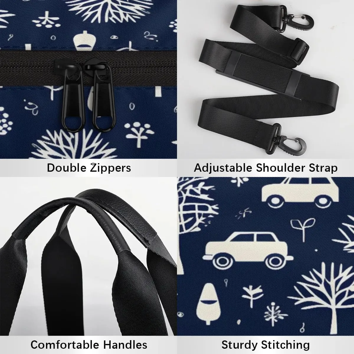 Gym Bags for Men Women Car Tree Print Sports Duffel Bags Carry On Travel Duffle Bag with Detachable Adjustable Shoulder Strap Overnight Weekender Bag
