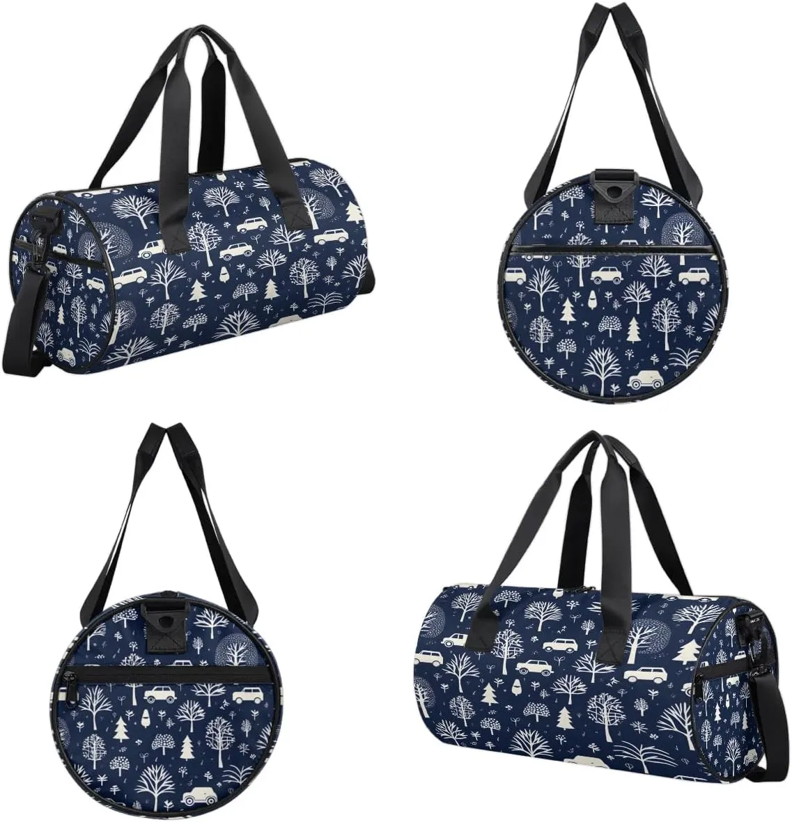 Gym Bags for Men Women Car Tree Print Sports Duffel Bags Carry On Travel Duffle Bag with Detachable Adjustable Shoulder Strap Overnight Weekender Bag