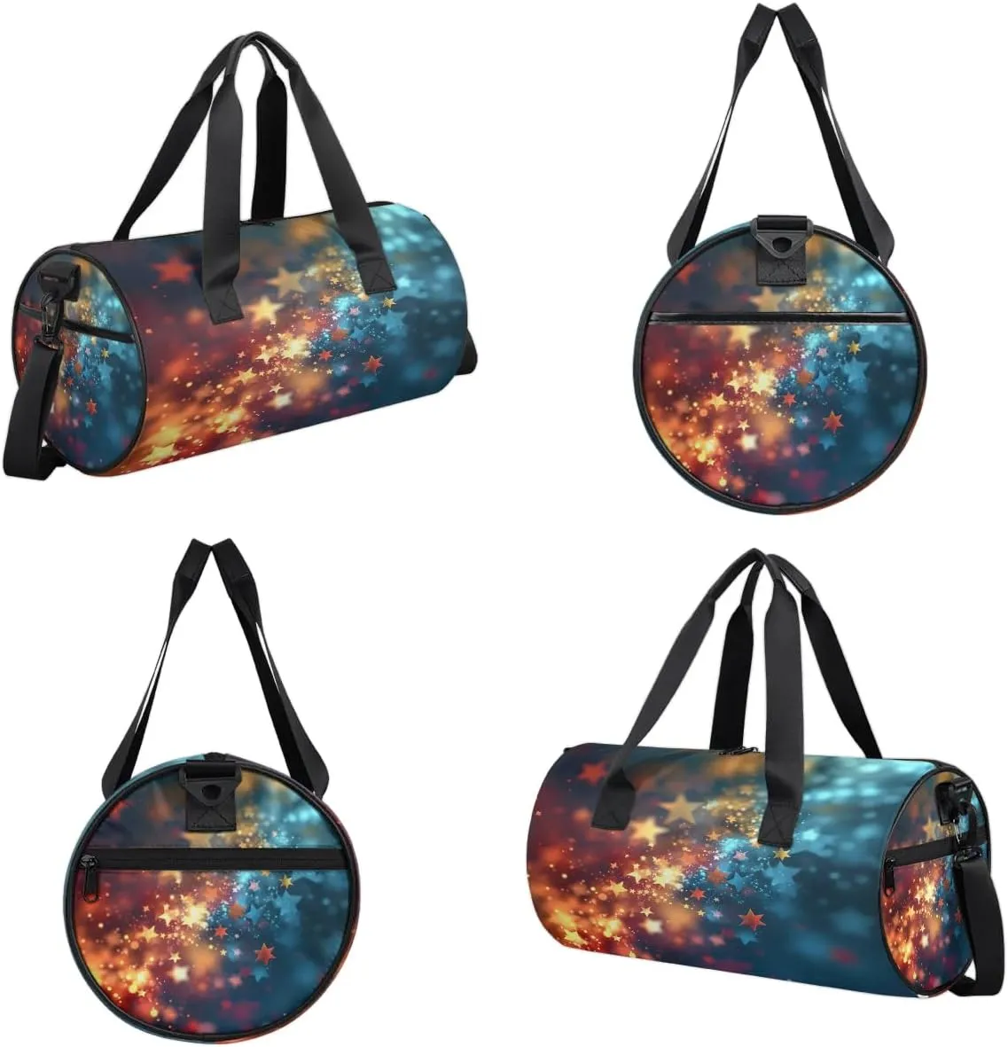 Gym Bags for Men Women Fairy Stars Sports Duffel Bags Carry On Travel Duffle Bag with Detachable Adjustable Shoulder Strap Overnight Weekender Bag