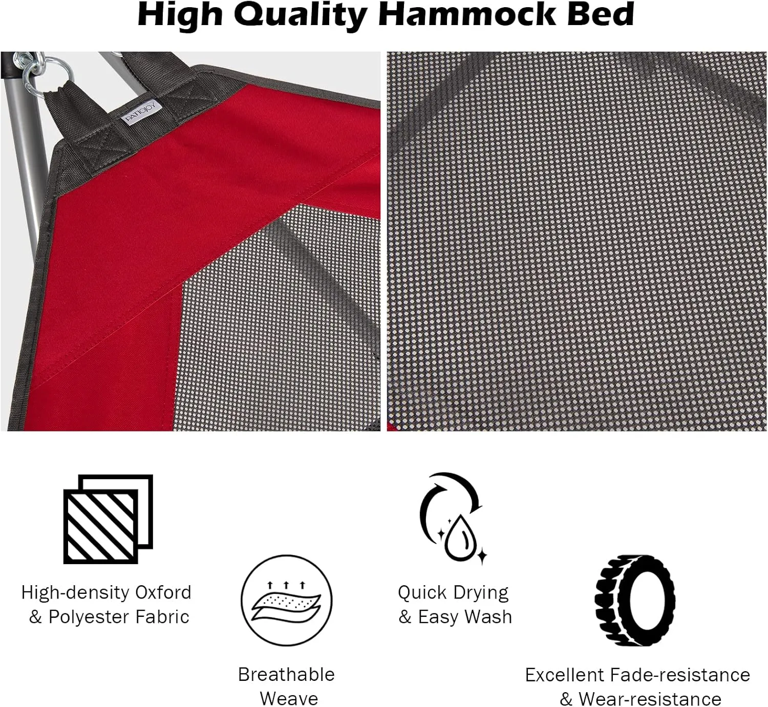GYMAX Hammock with Stand Included, Camping Hammock with Carrying Bag & Storage Pocket, Portable Heavy Duty Self Standing Hammock, Indoor/Outdoor Hammock Chair for Patio Beach Yard Garden (Red)