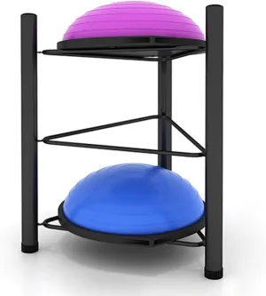 Half Balance Ball Storage Rack - Home Gym Workout Equipment 3/5/6/7 Tier Floor Stand Storage Organizer for Exercise Bosu, Slam, Bowling, and Medicine Balls