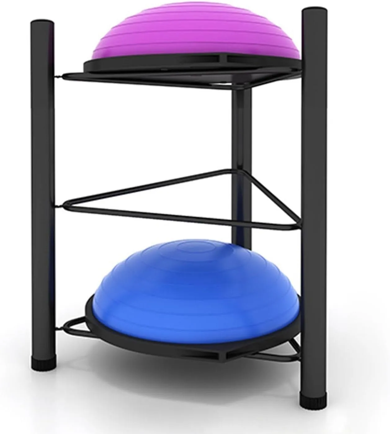 Half Balance Ball Storage Rack - Home Gym Workout Equipment 3/5/6/7 Tier Floor Stand Storage Organizer for Exercise Bosu, Slam, Bowling, and Medicine Balls