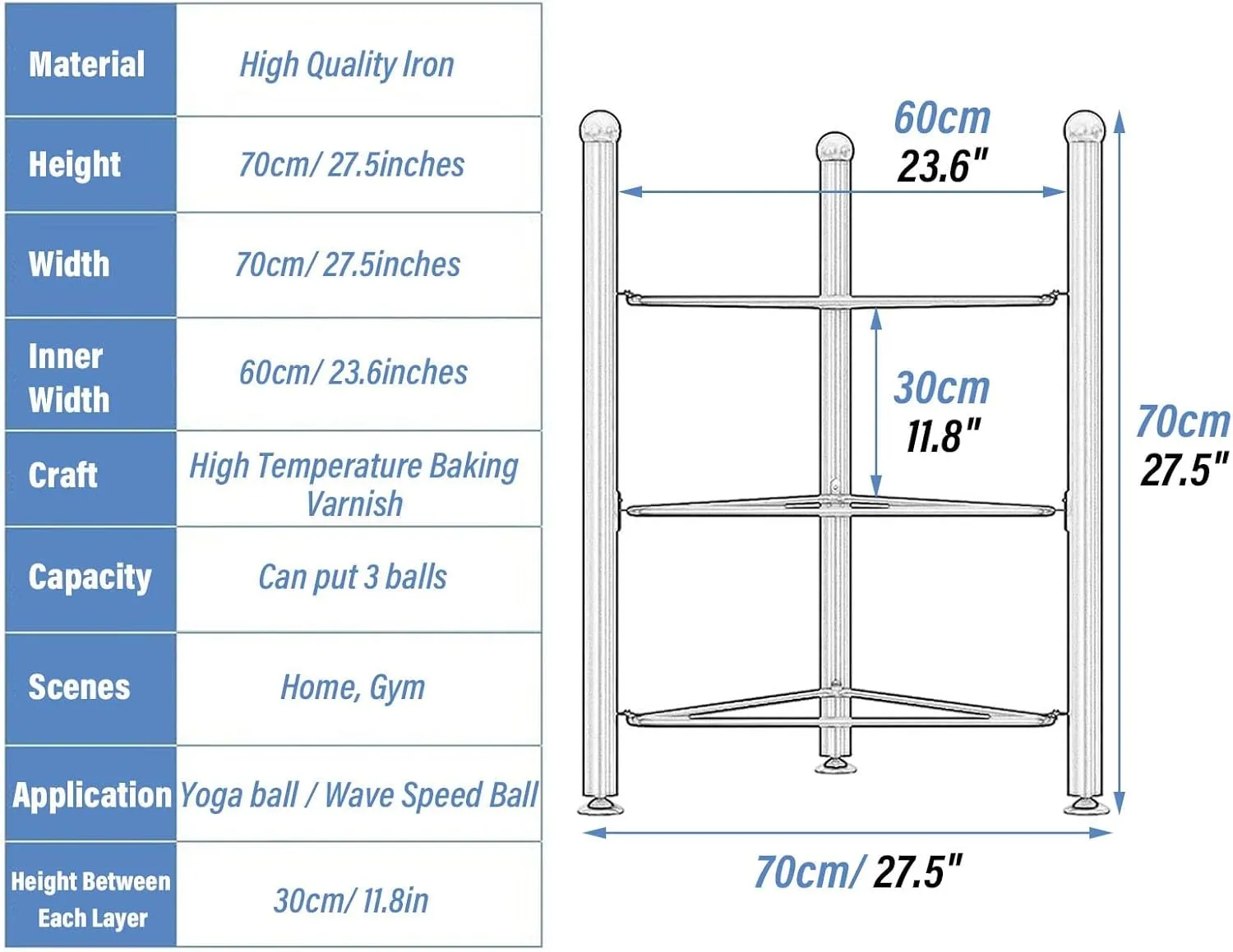 Half Balance Ball Storage Rack - Home Gym Workout Equipment 3/5/6/7 Tier Floor Stand Storage Organizer for Exercise Bosu, Slam, Bowling, and Medicine Balls