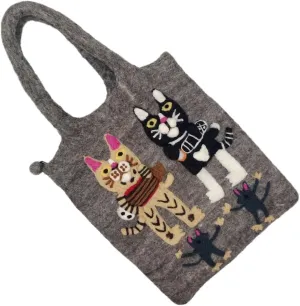 Handmade Gray Wool Felt Shoulder Bag - Stylish and Eco-Friendly Tote for Everyday Use