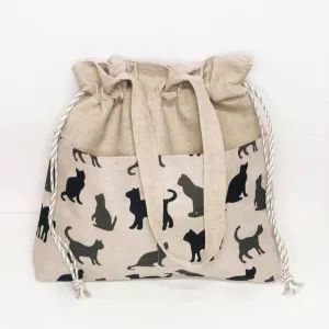 Handmade Linen Tote Bag with Pockets