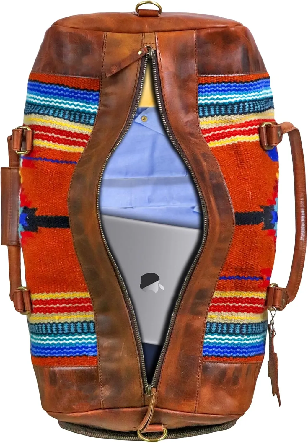Handmade Premium Duffle Bag leather heavy duty Gym Sports Airplane Overnight Luggage Carry On Unisex Travel woven Rug Bag Wollen Hand Bag Gift for His/Her (RUG DUFFLE BAG MODULE_03)