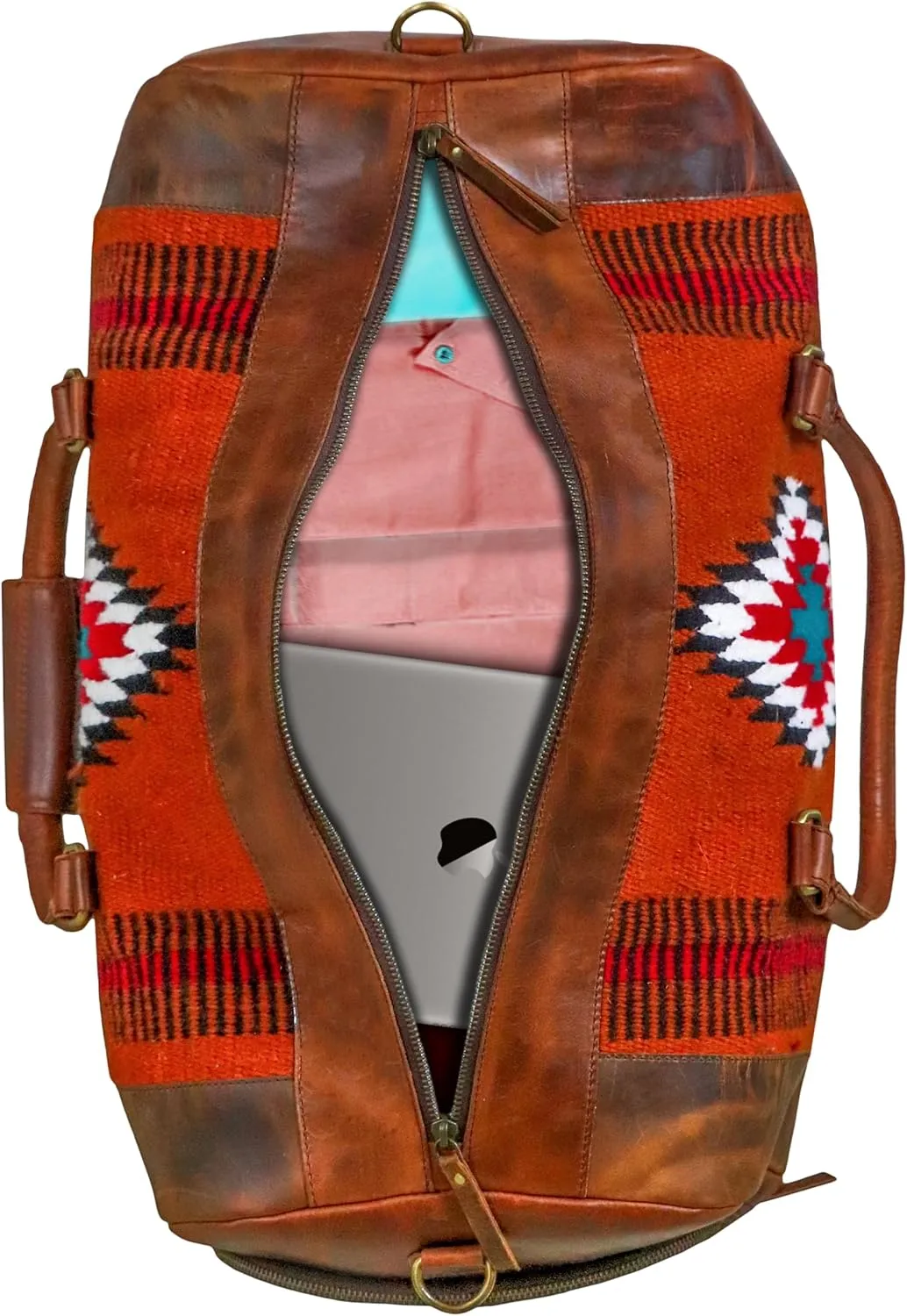 Handmade Premium Duffle Bag leather heavy duty Gym Sports Airplane Overnight Luggage Carry On Unisex Travel woven Rug Bag Wollen Hand Bag Gift for His/Her (RUG DUFFLE BAG MODULE_08)