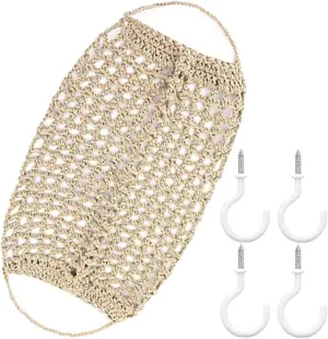 Hanging Fruit and Vegetable Basket Kitchen Woven Storage Bag Easy Hanging Space-saving Rv/boat/camper-friendly