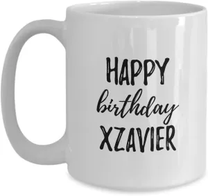 Happy Birthday Xzavier Mug Funny Gift Idea For Anniversary Custom Name Coffee Tea Cup Large 15 Oz