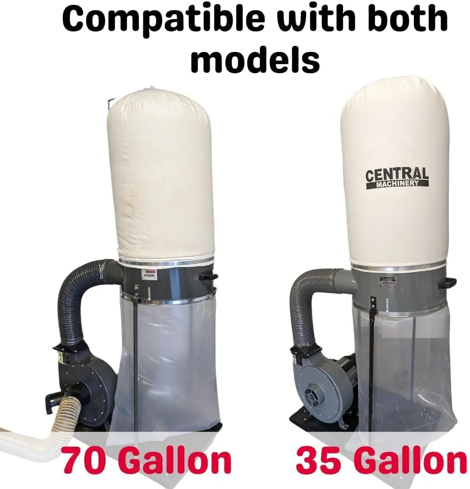 Harbor Freight Dust Collector Bags for Central Machinery 35 and 70 Gallon Dust Collectors | Made in USA