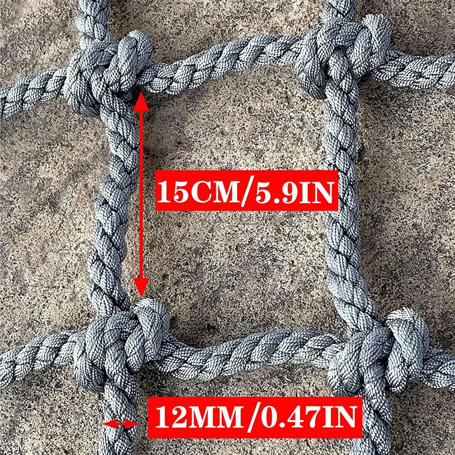 Heavy-Duty Climbing Net,Polyester Safety Net,Balcony Stairs Railing Protection Net,Climbing Wall, Indoor & Outdoor Decor Rope Net(Size:6.5FTx26.2FT)