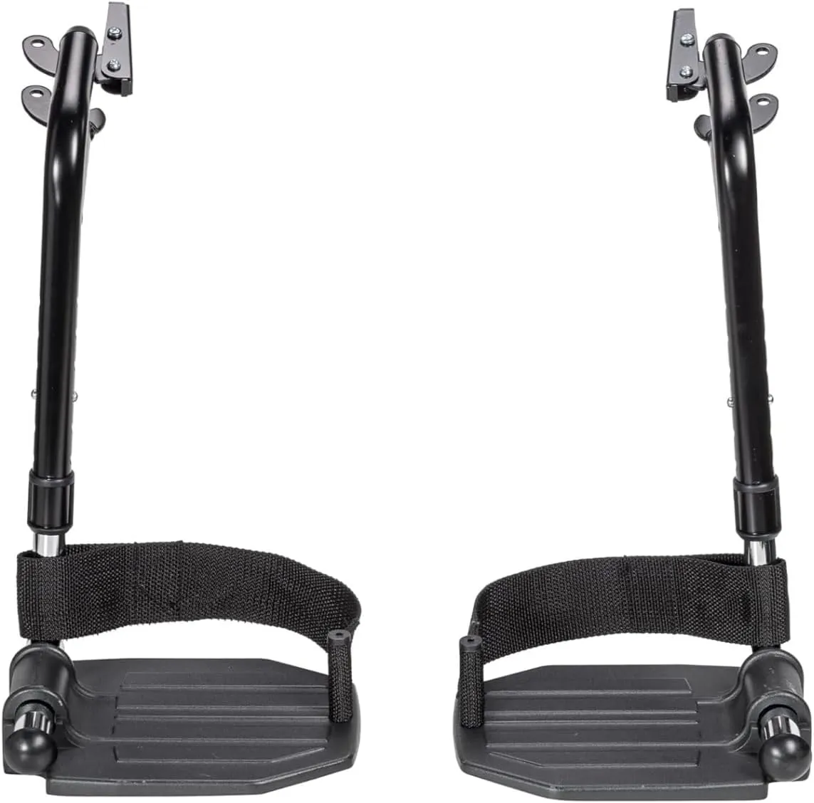 Heavy-Duty Wheelchair footrest Replacement,Economy Footrest for Bariatric Wheelchairs and Transport Chair, Aluminum Footplates and Heel Loops,Universal Swing Away Footrests, stdsf-tf(1 Pr, Black)