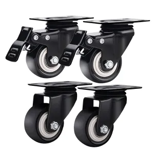 Heavy Duty Wheels, 4 Pcs Swivel Castor Wheel Trolley Furniture Caster Double Bearing Heavy Duty Castor Wheels Industrial Castors 60mm Total Height,for Trolleys,Coffee Tables,Sofas