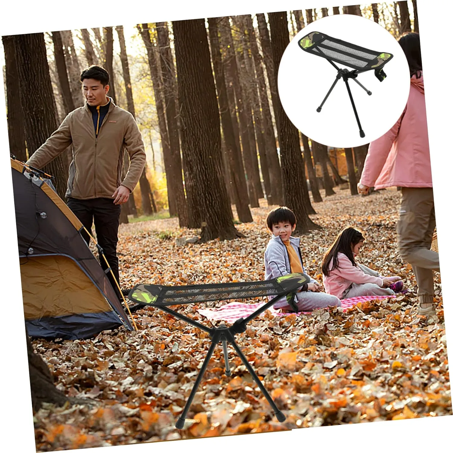Hemoton Portable Folding Camping Chair Lightweight Collapsible Fishing Stool for Outdoor Activities Hiking Beach Trips BBQ and Picnics Camouflage Footrest for Stability and Comfort