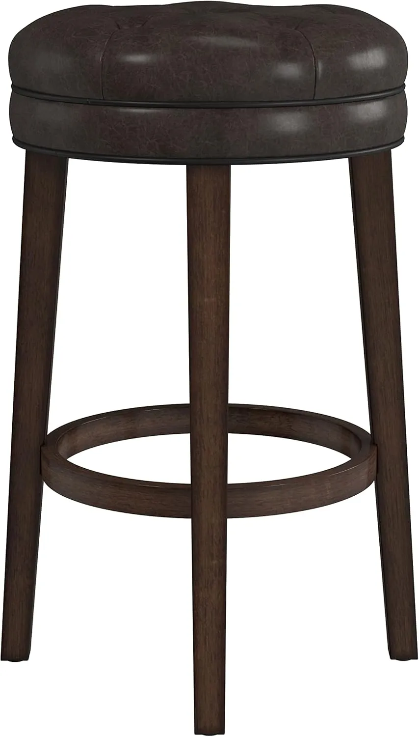 Hillsdale Krauss Backless Swivel Bar Height Stool, Dark Brown