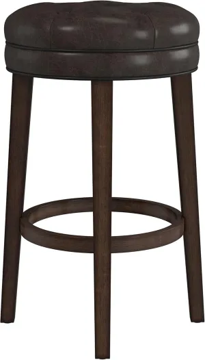 Hillsdale Krauss Backless Swivel Bar Height Stool, Dark Brown