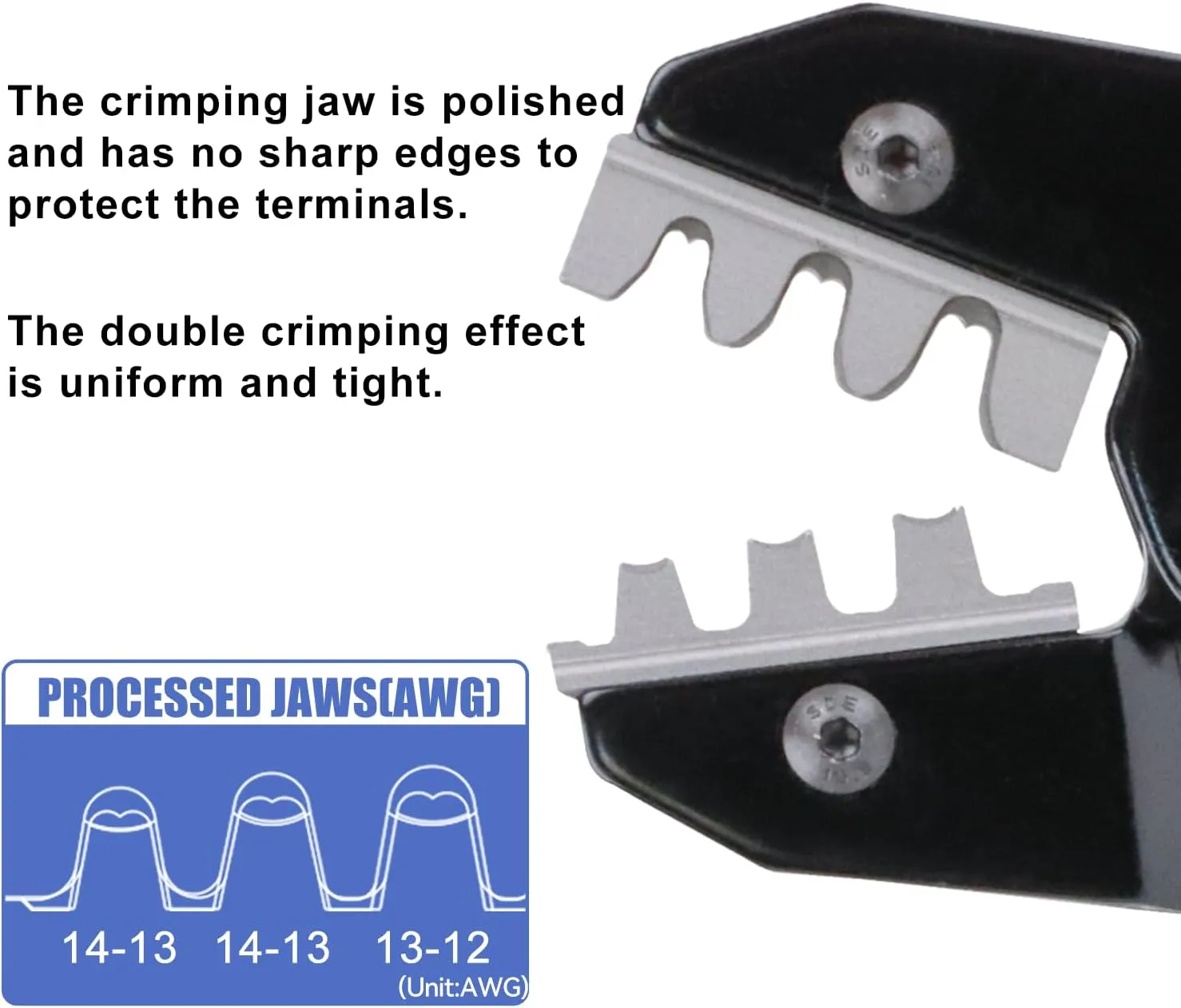 HKS 14-12AWG Size12 Deutsch DTP Crimp Tool (YF-1214DT) - Open Barrel Terminal Crimper for Stamped Contacts​​