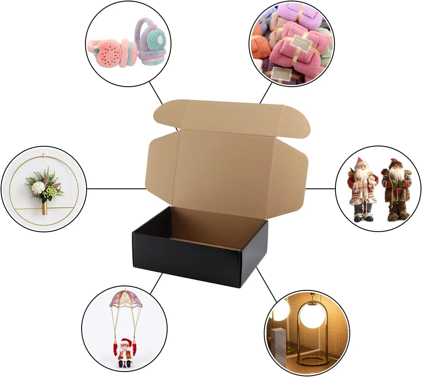 Hoikwo Medium Shipping Boxes for Mailing Shipping Packaging, Corrugated Cardboard Boxes for Packaging Small Business, (Black, 12x9x4-20 Pack)