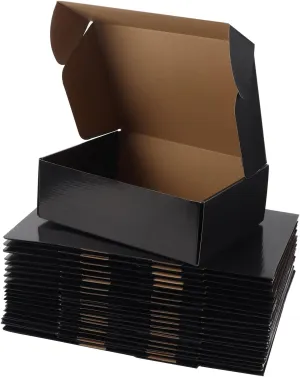 Hoikwo Medium Shipping Boxes for Mailing Shipping Packaging, Corrugated Cardboard Boxes for Packaging Small Business, (Black, 12x9x4-20 Pack)